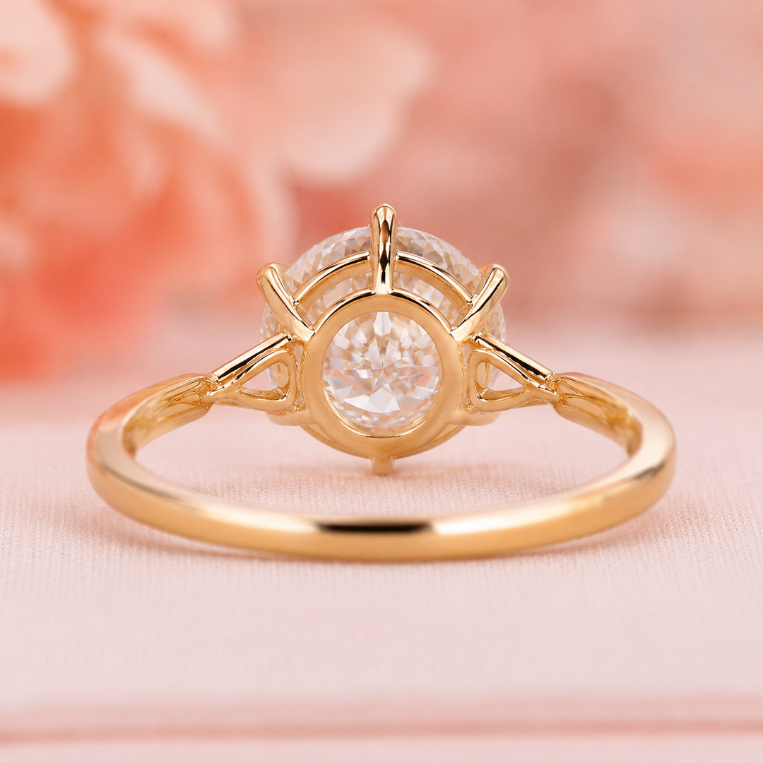 Portuguese Cut Diamond Ring with Solitaire Setting in Yellow Gold