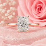 Radiant Cut Lab Grown Diamond Solitaire Engagement Ring in Rose Gold