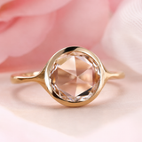 Rose Cut Engagement Ring in Bezel Setting in Yellow Gold