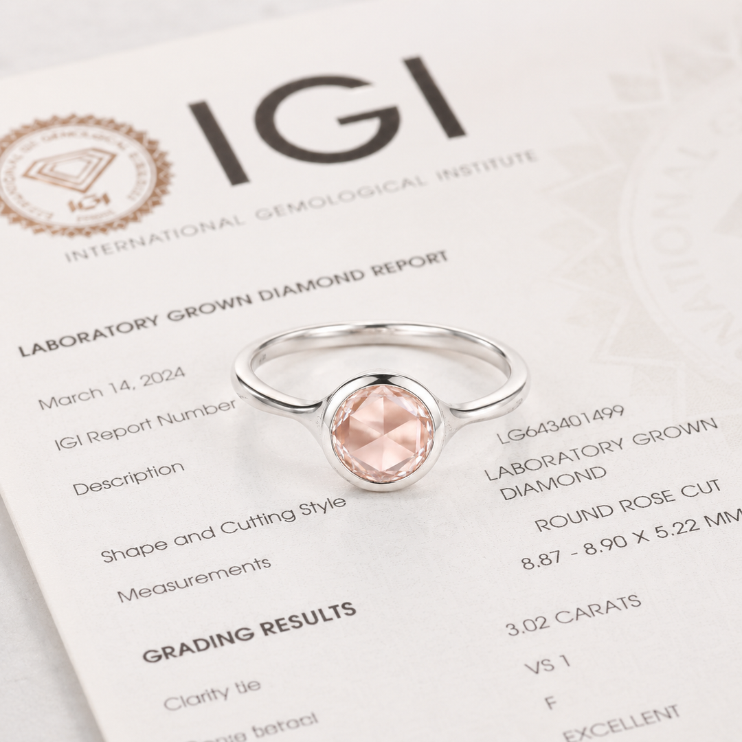 Rose Cut Engagement Ring in Bezel Setting in 925 Sterling Silver