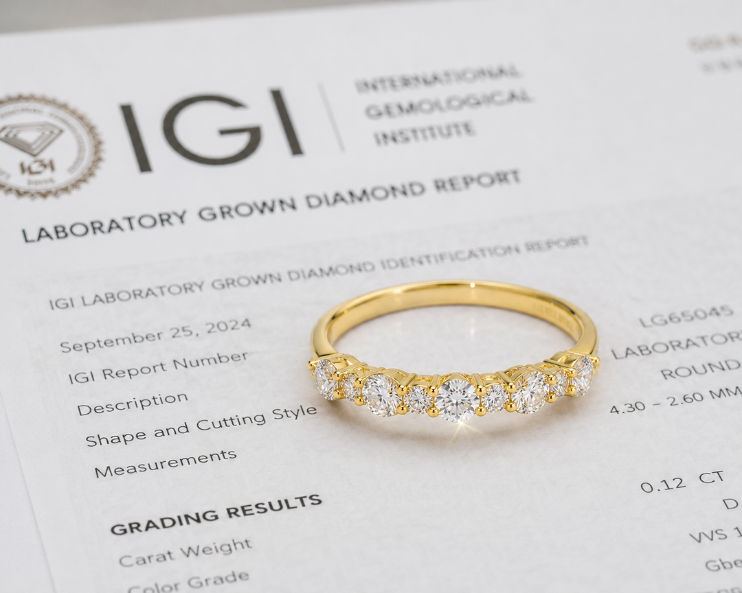 Round Brilliant Cut Diamond Floating Bubble Wedding Band in Yellow Gold