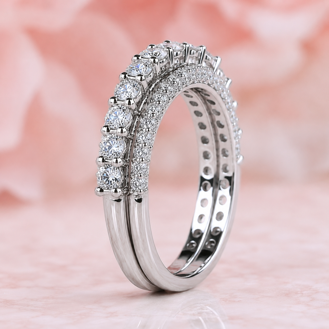 Round Lab Grown Diamond Wrap for Engagement Ring in 925 Sterling Silver