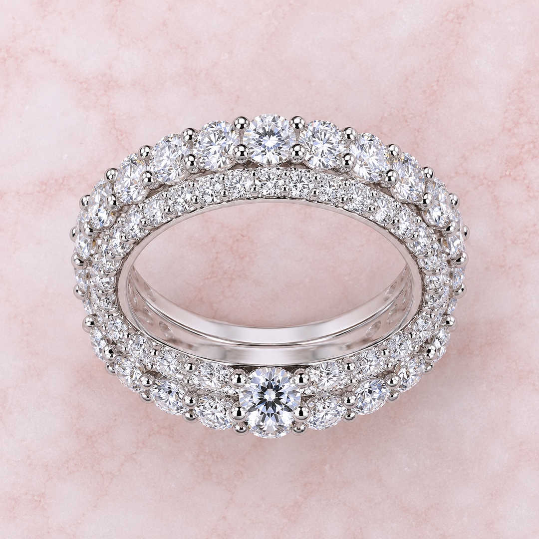 Round Lab Grown Diamond Wrap for Engagement Ring in 925 Sterling Silver