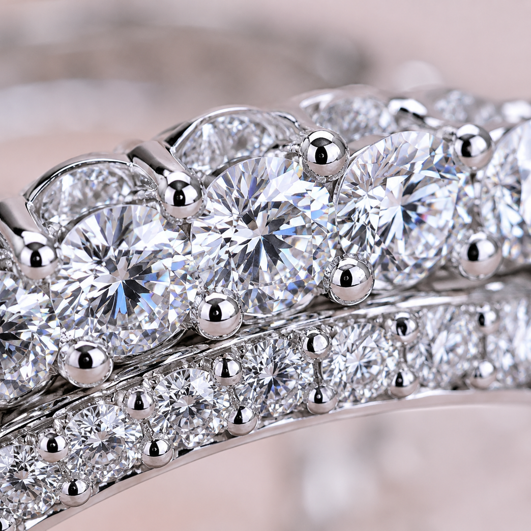 Round Lab Grown Diamond Wrap for Engagement Ring in White Gold