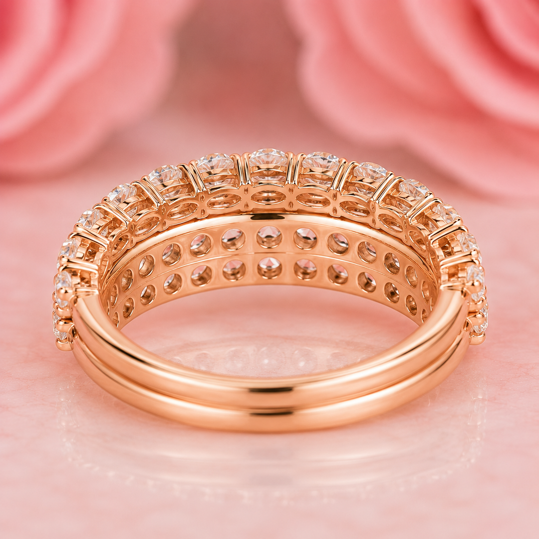 Round Lab Grown Diamond Wrap for Engagement Ring in Rose Gold
