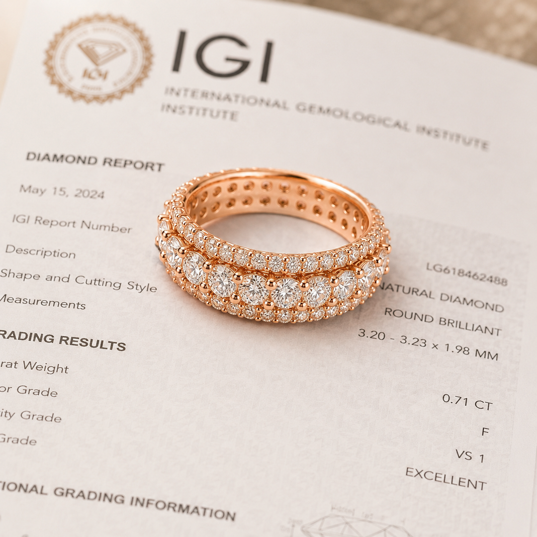 Round Lab Grown Diamond Wrap for Engagement Ring in Rose Gold