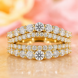 Round Lab Grown Diamond Wrap for Engagement Ring in Yellow Gold