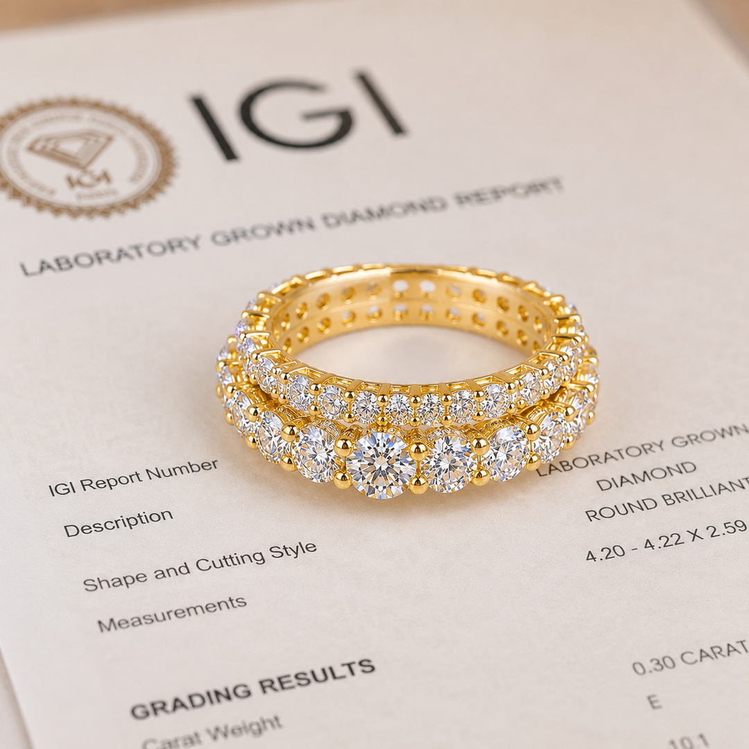Round Lab Grown Diamond Wrap for Engagement Ring in Yellow Gold