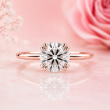 Solitaire Round Lab Grown Diamond Engagement Ring in Rose Gold