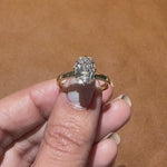 Load and play video in Gallery viewer, 1 Carat Elongated Cushion Cut Lab Grown Diamond Solitaire Engagement Ring in 14K Yellow Gold
